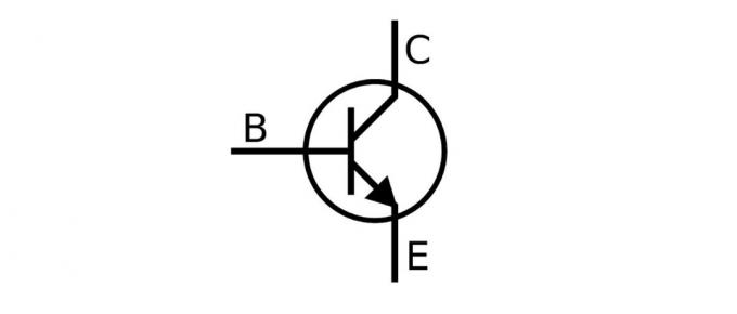 Embléma a tranzisztor az áramkörben