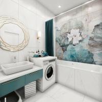 Fürdőszoba smaragd díszítéssel és luxus virágos panelek
