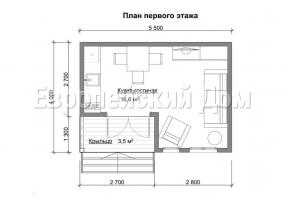 Egy emeletes ház barbecue 5x4 modern stílusban